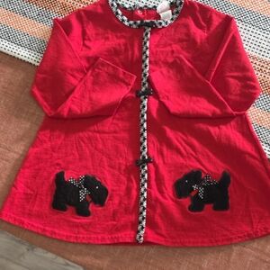 Buster Brown Red Sweater with Black Dog Design